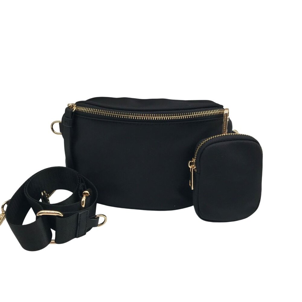 Like Dreams Black Nylon Out Of Norm Fanny Pack
